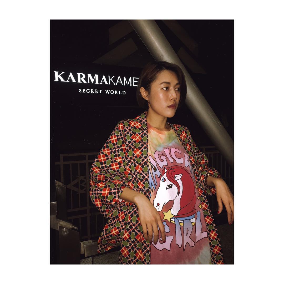 Customer wearing Sumo Vintage